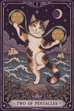 ไพ่ Two of Pentacles
