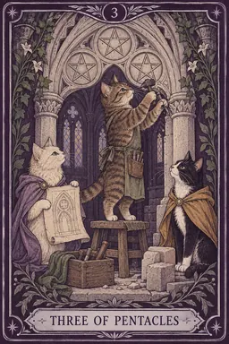 ไพ่ Three of Pentacles