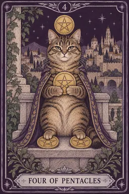 ไพ่ Four of Pentacles