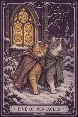 ไพ่ Five of Pentacles