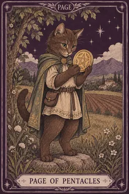 ไพ่ Page of Pentacles