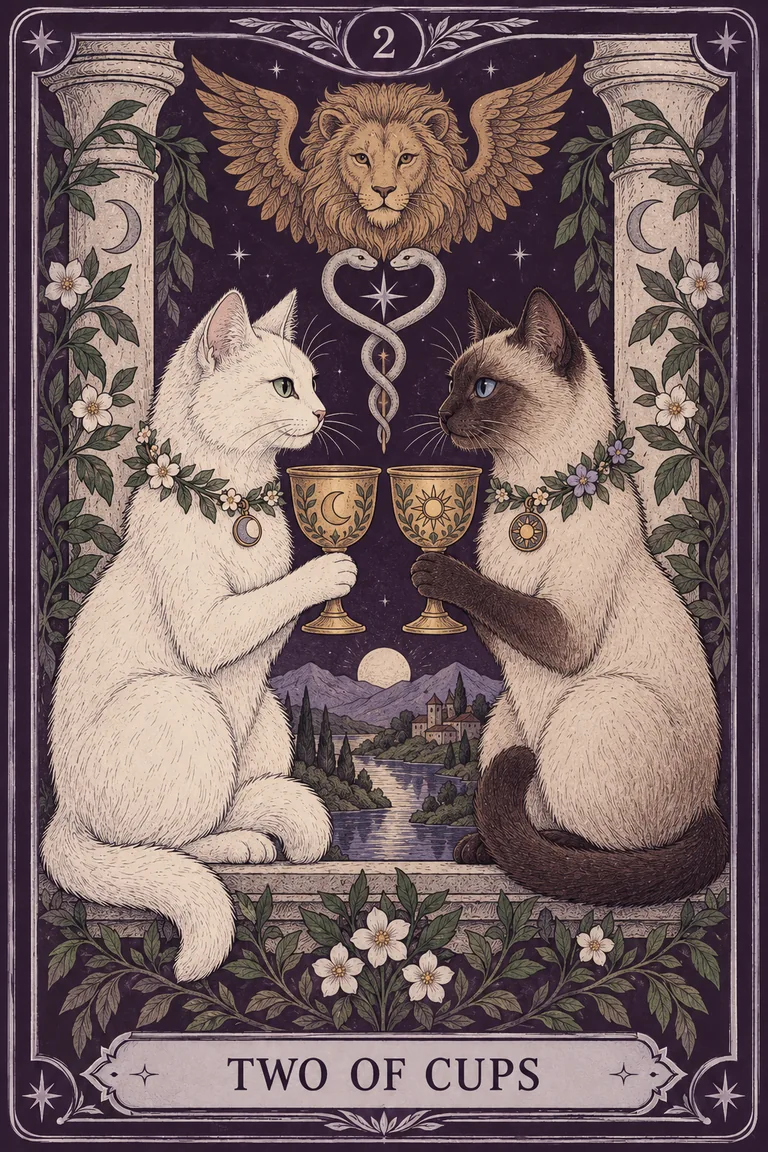 ภาพไพ่แมว Two of Cups